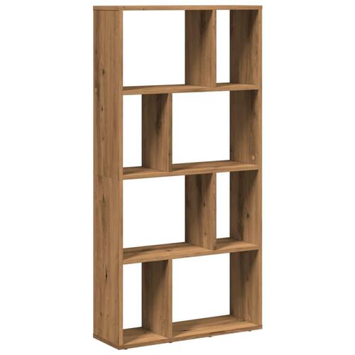 Bogreol 60x20x120 cm konstrueret træ egetræsfarvet
