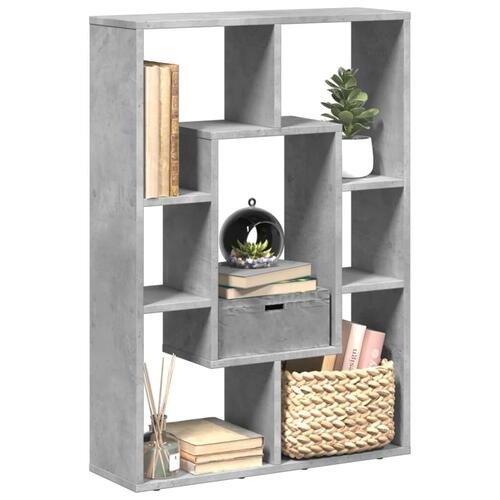 Bogreol 63x20x90 cm konstrueret træ betongrå