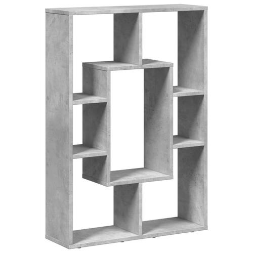 Bogreol 63x20x90 cm konstrueret træ betongrå