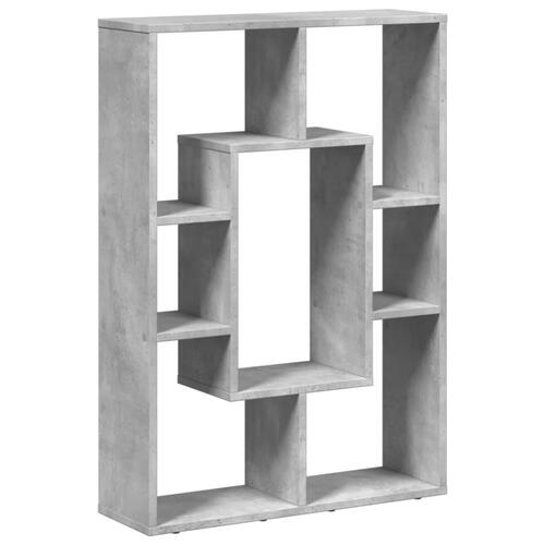 Bogreol 63x20x90 cm konstrueret træ betongrå