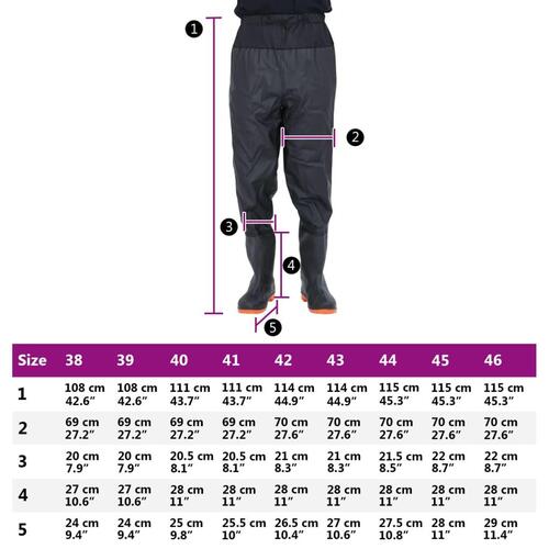 Waist waders med støvler str. 39 sort