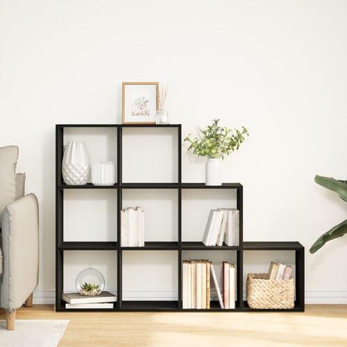 Bogreol/rumdeler 137,5x29x103,5 cm konstrueret træ sort