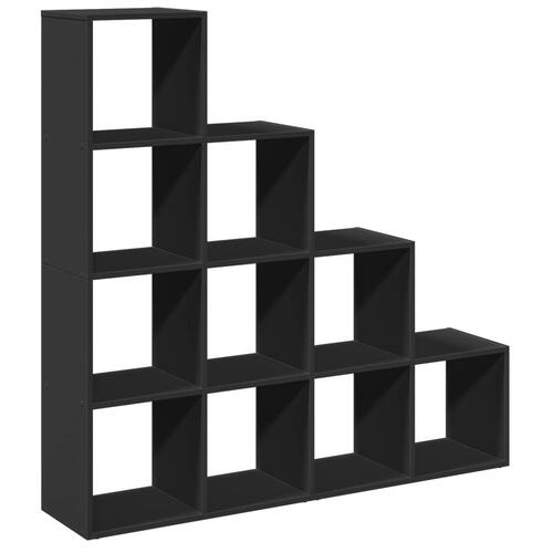 Bogreol/rumdeler 131,5x29x131,5 cm konstrueret træ sort