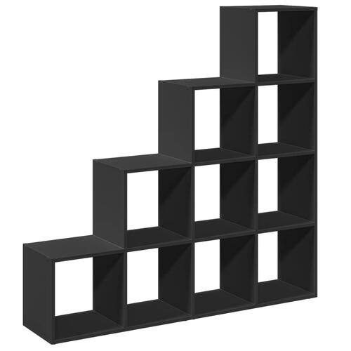 Bogreol/rumdeler 131,5x29x131,5 cm konstrueret træ sort