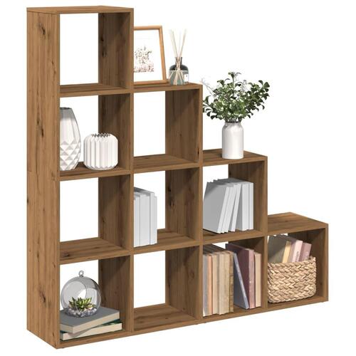 Bogreol/rumdeler 131,5x29x131,5 cm konstrueret træ kunsteg