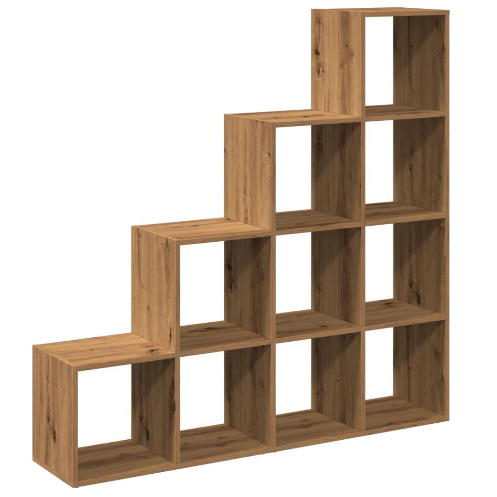 Bogreol/rumdeler 131,5x29x131,5 cm konstrueret træ kunsteg