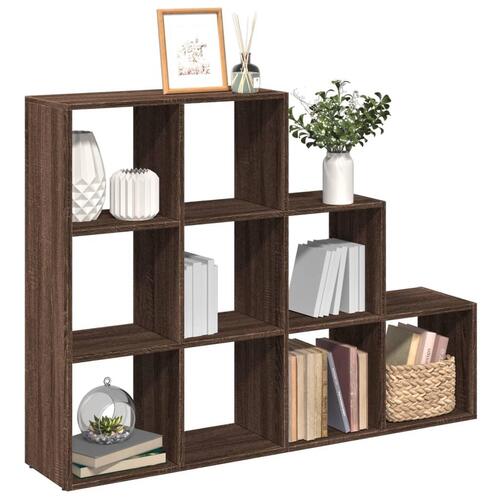 Bogreol/rumdeler 137,5x29x103,5 cm konstrueret træ brun eg