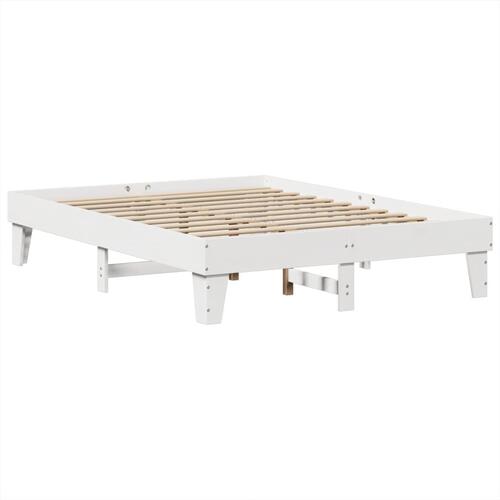 Sengeramme uden madras 140x190 cm massivt fyrretræ hvid