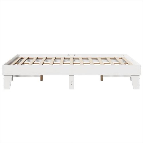 Sengeramme uden madras 140x200 cm massivt fyrretræ hvid