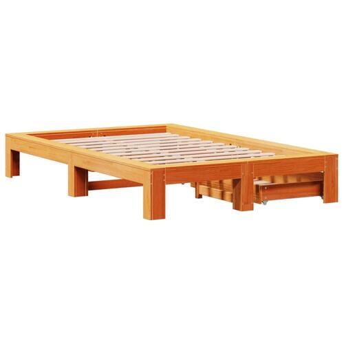 Sengeramme uden madras 120x190 cm massivt fyrretræ gyldenbrun