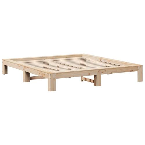 Sengeramme uden madras 200x200 cm massivt fyrretræ