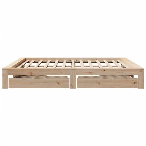 Sengeramme uden madras 200x200 cm massivt fyrretræ