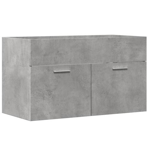 Skab til håndvask 80x38,5x46 cm konstrueret træ betongrå