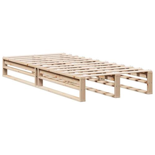 Seng med reol uden madras 75x190 cm massivt fyrretræ