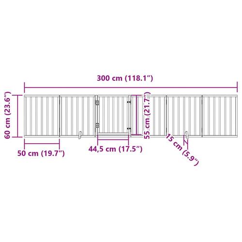 Hundelåge med dør 6 paneler 300 cm poppeltræ