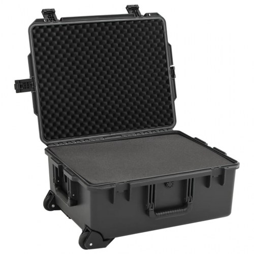 Flightcase med skumindsats 62,5 x 50 x 28,5 cm - sort