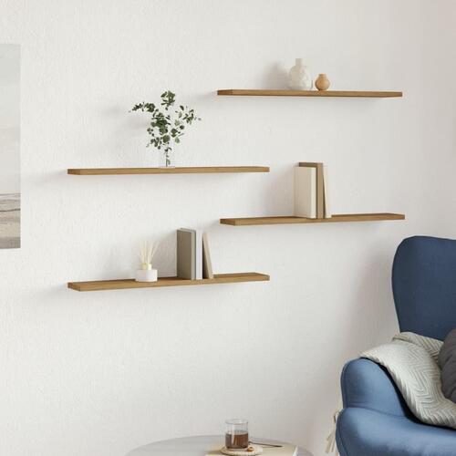 Hyldeplader 4 stk. 60x10x1,5 cm konstrueret træ kunsteg
