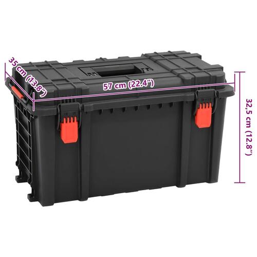 Transportabel flightcase 57x35x32,5 cm PP sort