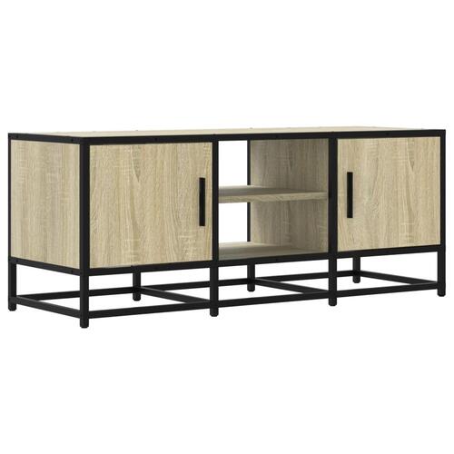 Tv-bord 100x35x41 cm konstrueret træ og metal sonoma-eg