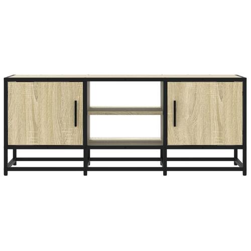 Tv-bord 100x35x41 cm konstrueret træ og metal sonoma-eg
