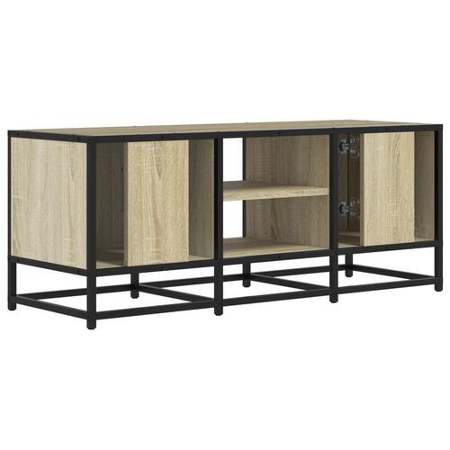 Tv-bord 100x35x41 cm konstrueret træ og metal sonoma-eg