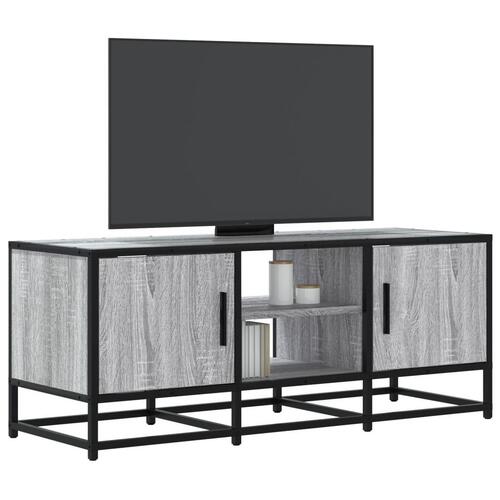 Tv-bord 100x35x41 cm konstrueret træ og metal grå sonoma-eg