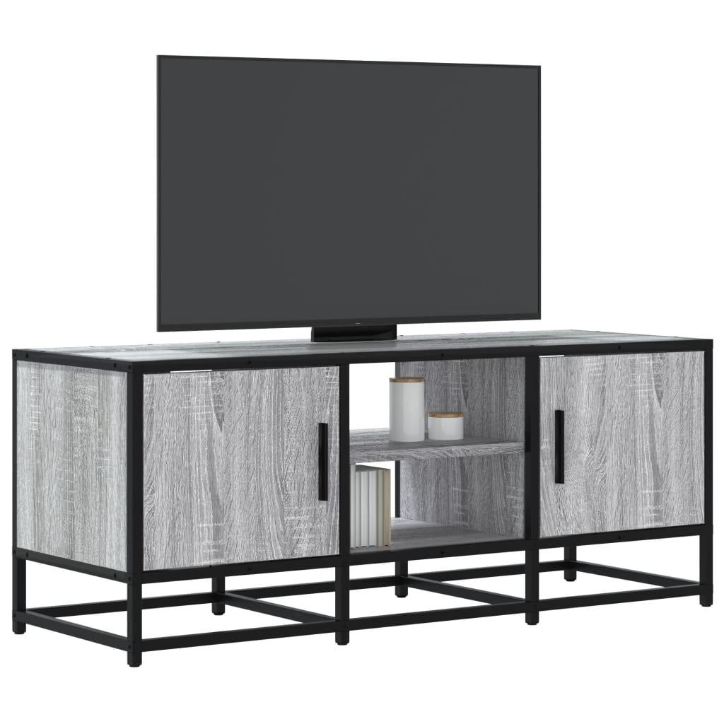 Tv-bord 100x35x41 cm konstrueret træ og metal grå sonoma-eg