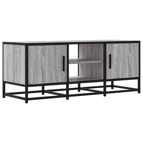 Tv-bord 100x35x41 cm konstrueret træ og metal grå sonoma-eg
