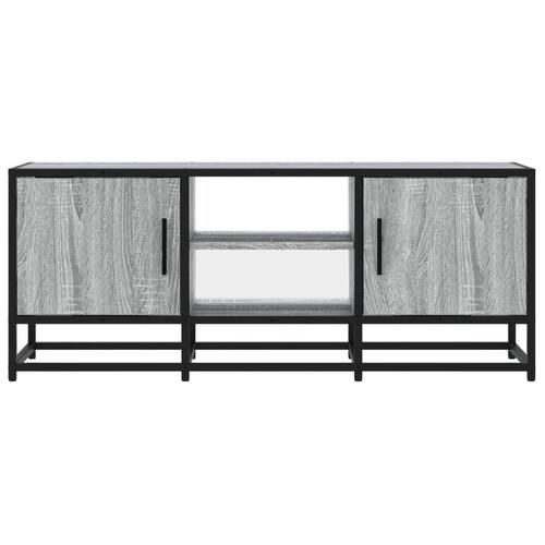 Tv-bord 100x35x41 cm konstrueret træ og metal grå sonoma-eg