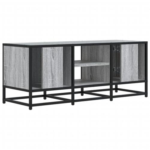 Tv-bord 100x35x41 cm konstrueret træ og metal grå sonoma-eg