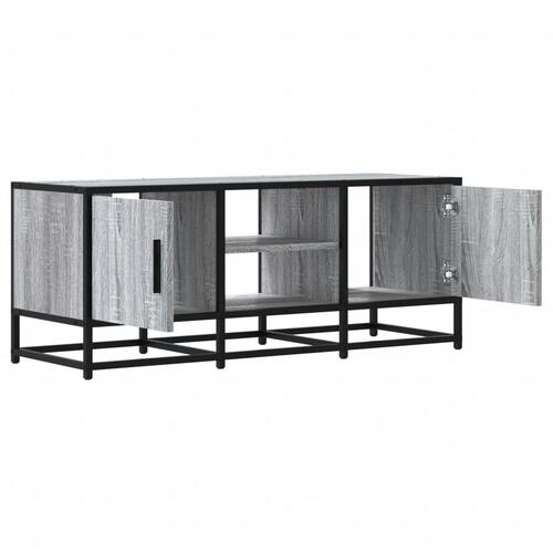 Tv-bord 100x35x41 cm konstrueret træ og metal grå sonoma-eg