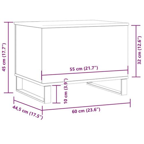 Sofabord 60x44,5x45 cm konstrueret træ kunsteg