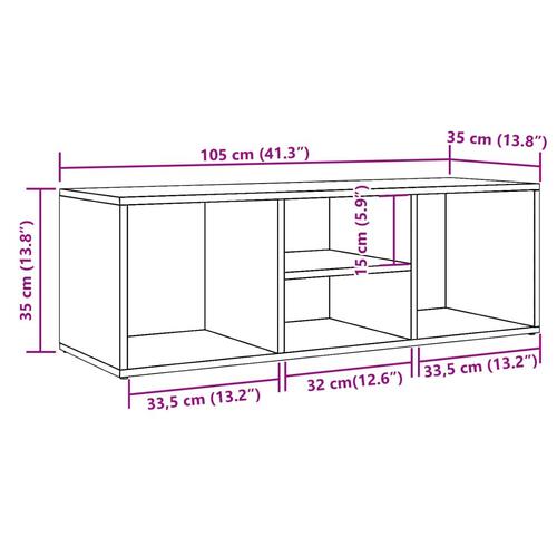 Skobænk 105x35x35 cm konstrueret træ kunsteg