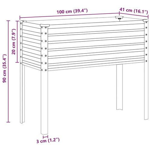 Plantekasse 100x41x90 cm stål grøn