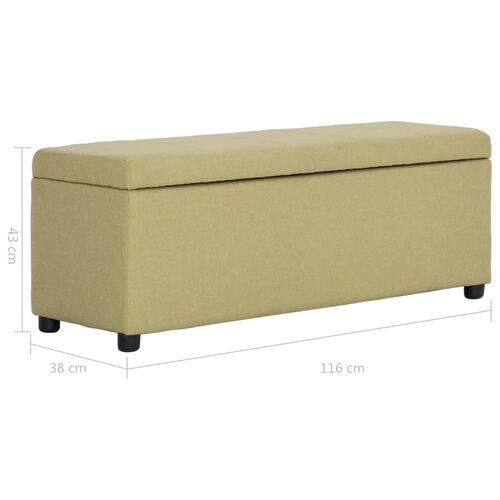 Bænk med opbevaringsrum 116 cm polyester grøn