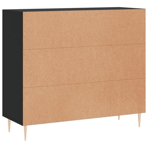 Skab 90x34x80 cm konstrueret træ sort