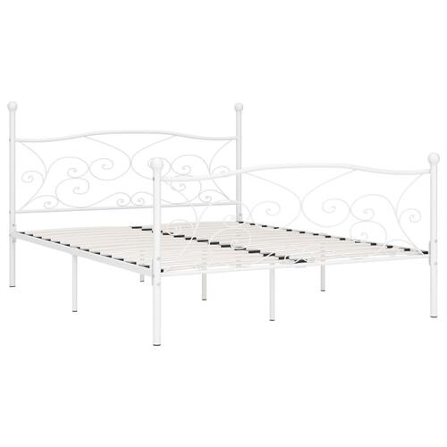 Sengestel med lamelbund 180 x 200 cm metal hvid