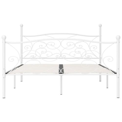 Sengestel med lamelbund 180 x 200 cm metal hvid
