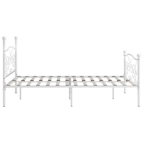 Sengestel med lamelbund 180 x 200 cm metal hvid
