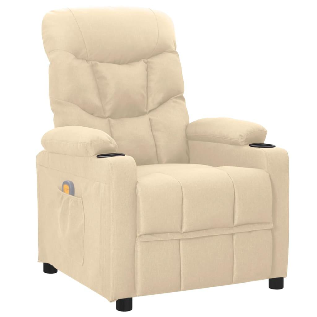Massagestol stof cremefarvet