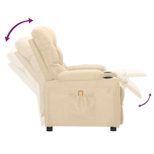Massagestol stof cremefarvet