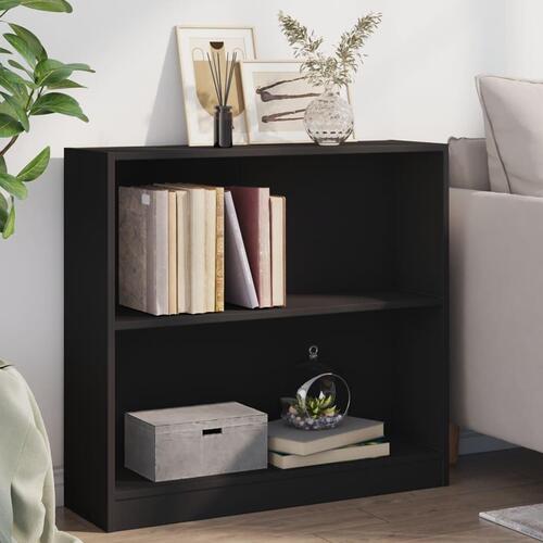 Bogreol 80x24x75 cm konstrueret træ sort