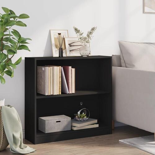 Bogreol 80x24x75 cm konstrueret træ sort