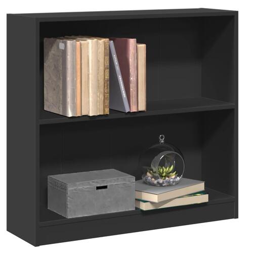 Bogreol 80x24x75 cm konstrueret træ sort