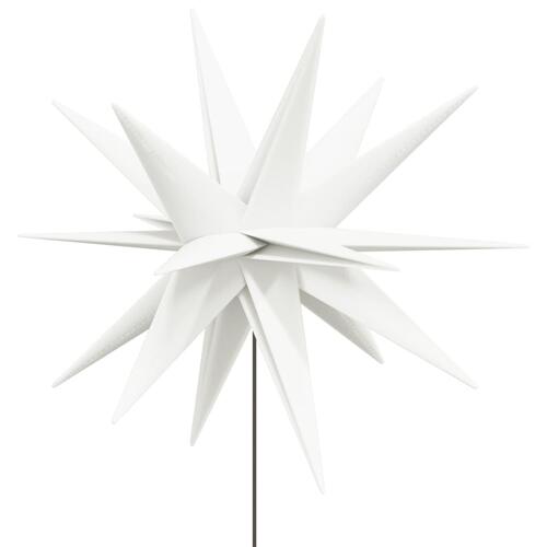 Juledekoration m. LED-lys og jordspyd 3 stk. 57 cm foldbar hvid