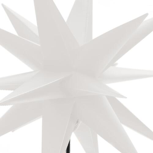 Juledekoration m. LED-lys og jordspyd 3 stk. 57 cm foldbar hvid