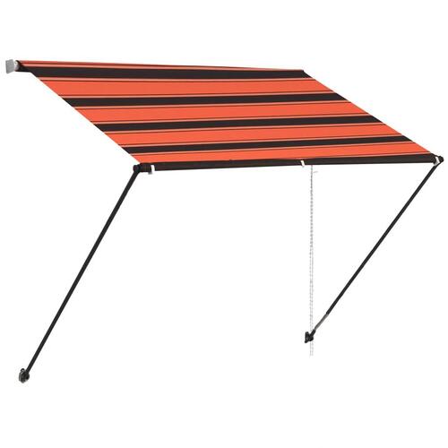 Foldemarkise med LED 100x150 cm orange og brun