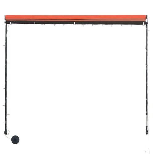 Foldemarkise med LED 100x150 cm orange og brun