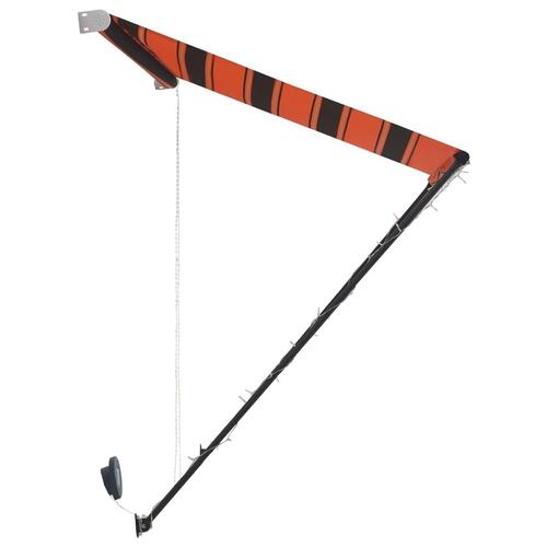 Foldemarkise med LED 100x150 cm orange og brun