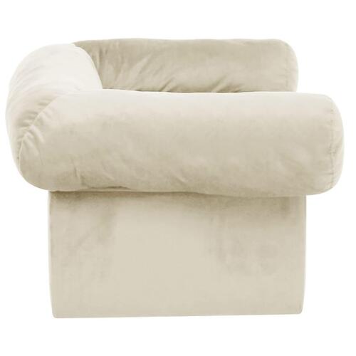 Hundesofa med skuffe 75x50x38 cm plys cremefarvet